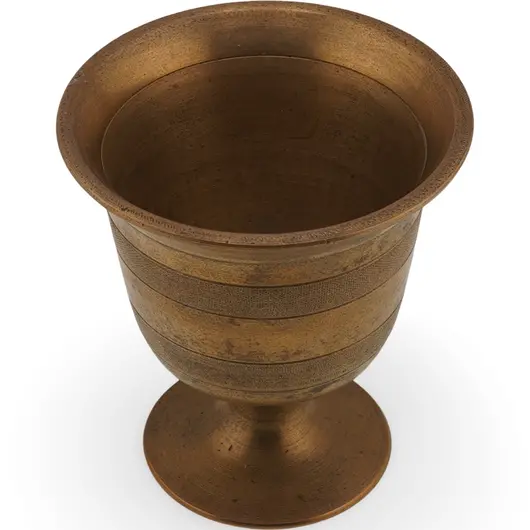 Pocal vintage din alama cu picior - 8,5cm, imagine 2