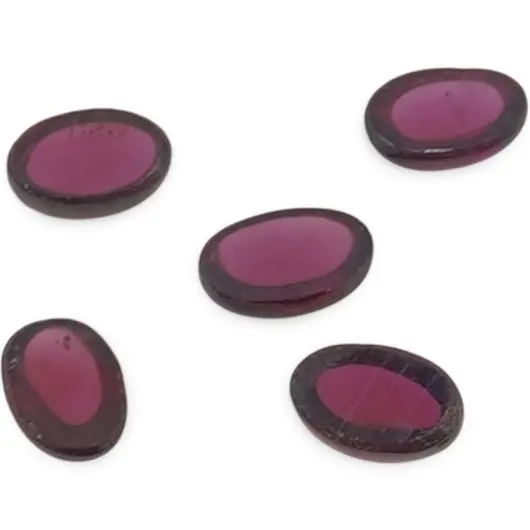 Set 5 cabochoane de Granat ovale 6mm, imagine 2