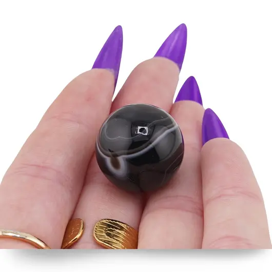Sfera Agat negru 20mm, imagine 3