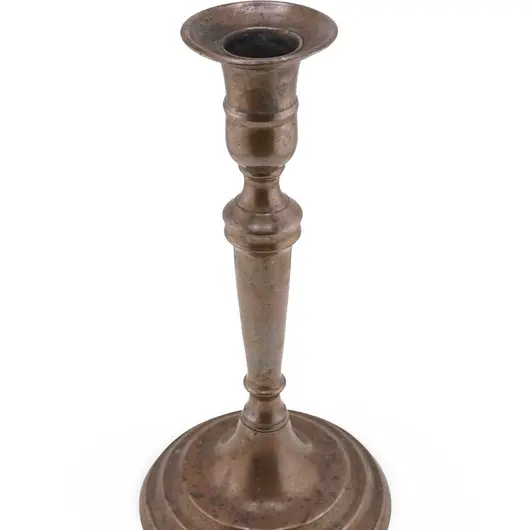 Sfesnic vintage din alama cu baza lata, 21,5cm, imagine 2