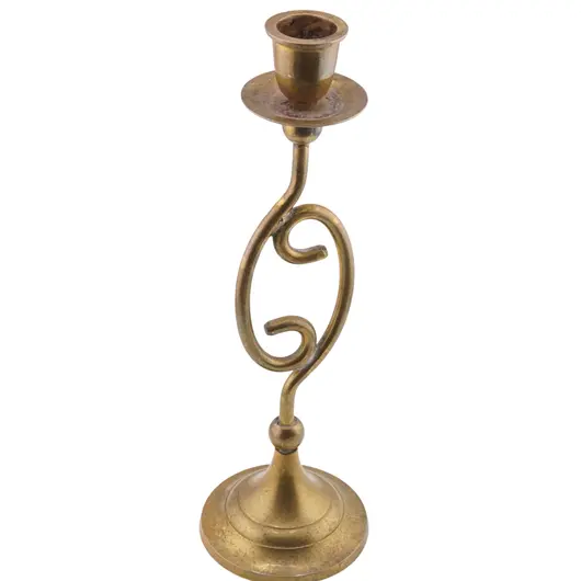 Sfesnic vintage din alama cu structura curbata, 24cm, imagine 2