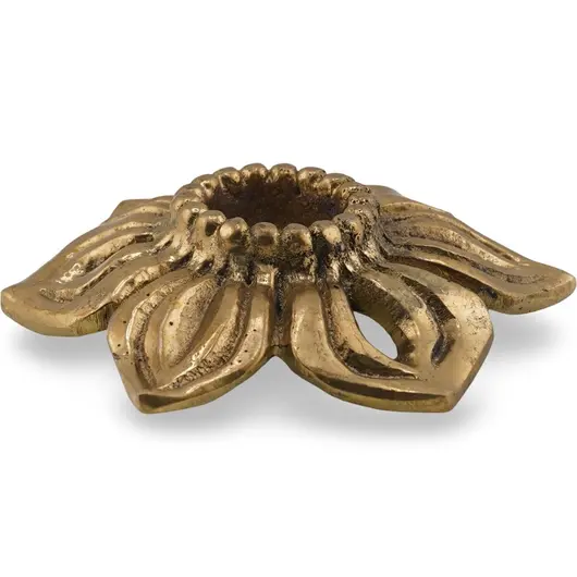 Sfesnic vintage din alama, model floare masiva - 8,5cm, imagine 2