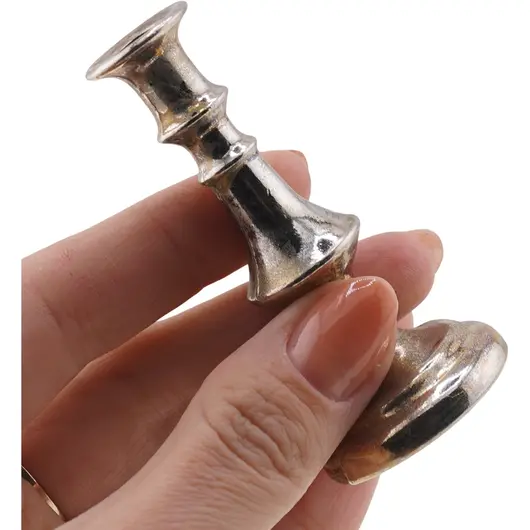 Sfesnic vintage din alama, model mic patinat cu forma clasica - 7cm, imagine 3