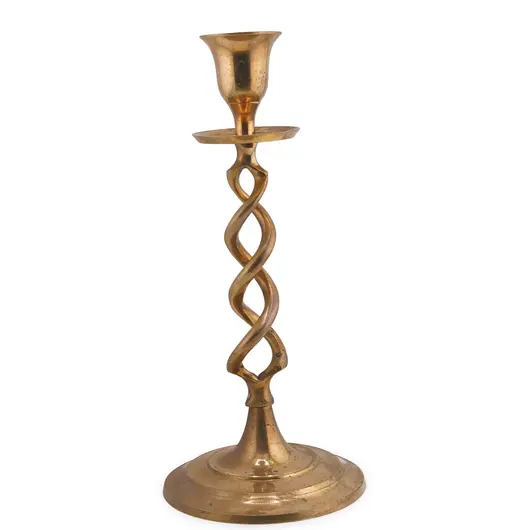 Sfesnic vintage din alama, model spirala dubla - 20,5cm