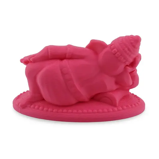 Statueta feng shui Ganesha relaxat simbolizand pacea interioara si depasirea obstacolelor fara efort, 7cm - roz, imagine 2