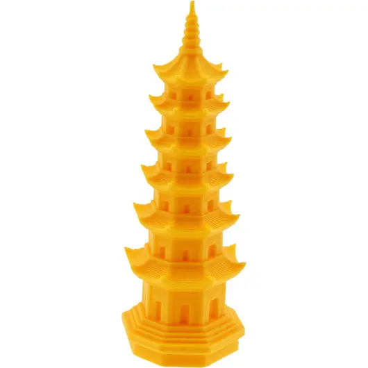 Statueta Feng Shui Pagoda cu 7 niveluri pentru intelepciune - galben