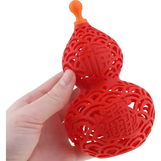 Statueta Feng Shui Wu Lou rosu pentru sanatate, 13cm, imagine 3