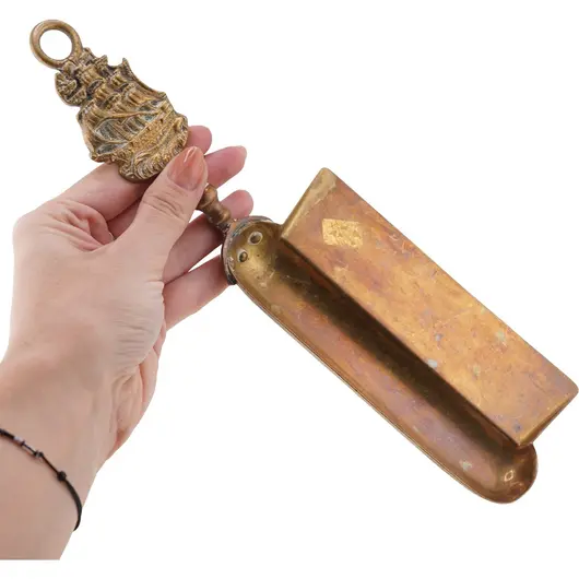 Unealta vintage din alama pentru stans frimituri, 27cm, imagine 3