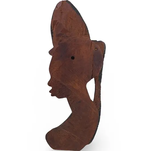 Set vintage din lemn, femei tribala cu profil sculptat - 20-28cm, imagine 4