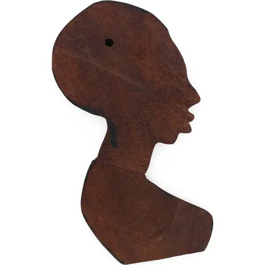 Set vintage din lemn, femei tribala cu profil sculptat - 20-28cm, imagine 5