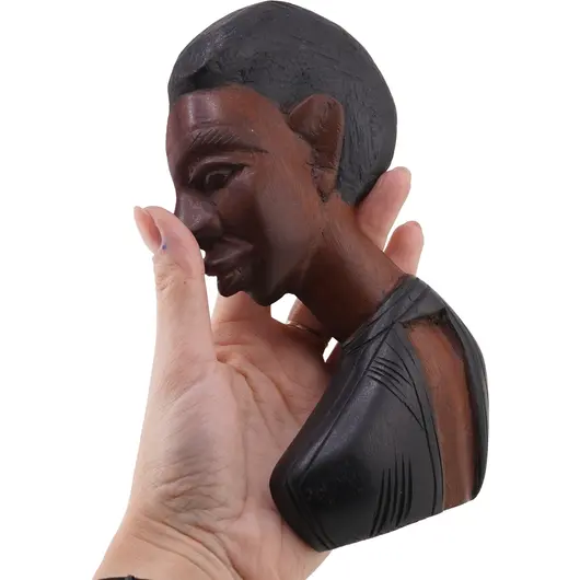 Set vintage din lemn, femei tribala cu profil sculptat - 20-28cm, imagine 7