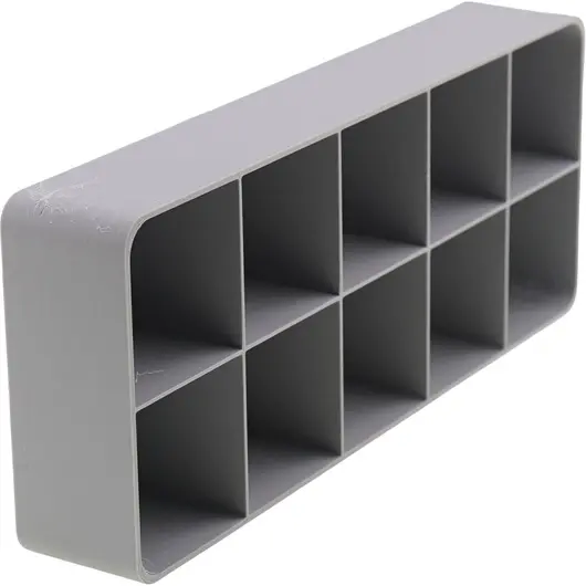 Cutie organizator / Suport pentru cristale dubla cu 20 compartimente, gri - 15cm, imagine 4