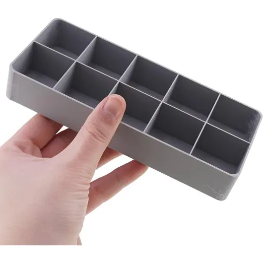 Cutie organizator / Suport pentru cristale dubla cu 20 compartimente, gri - 15cm, imagine 5