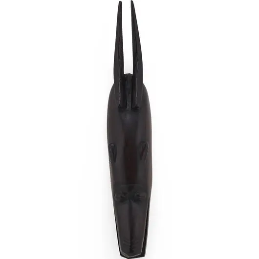 Masca tribala vintage din lemn, model inchis la culoare in forma de animal - 26cm