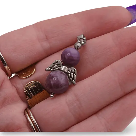 Pandantiv inger Lepidolit A+, imagine 3