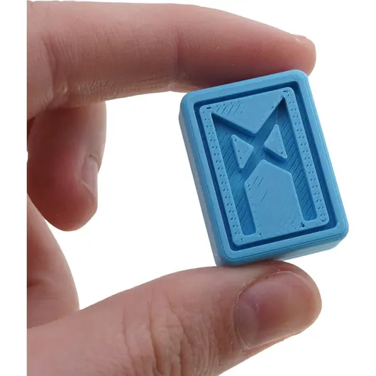 Set 25 rune gravate dreptunghiulare, albastru deschis, imagine 2