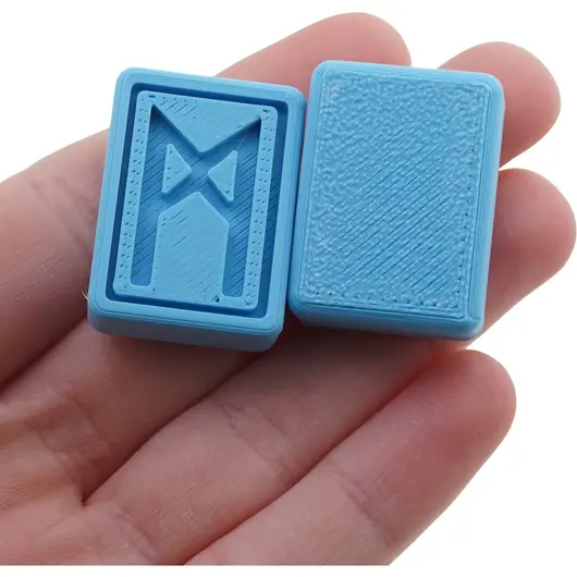 Set 25 rune gravate dreptunghiulare, albastru deschis, imagine 3