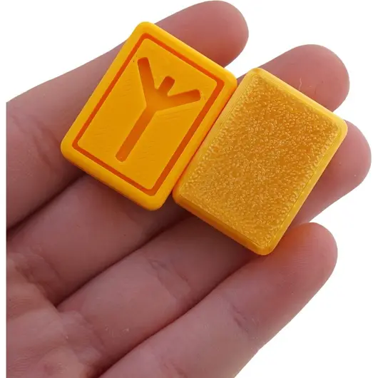 Set 25 rune gravate dreptunghiulare, auriu, imagine 3