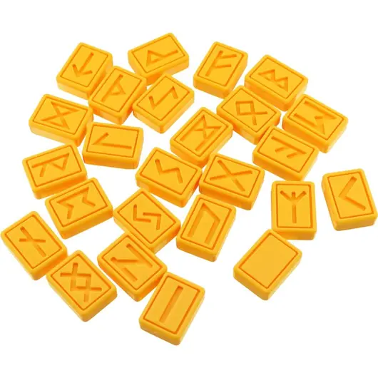 Set 25 rune gravate dreptunghiulare, auriu