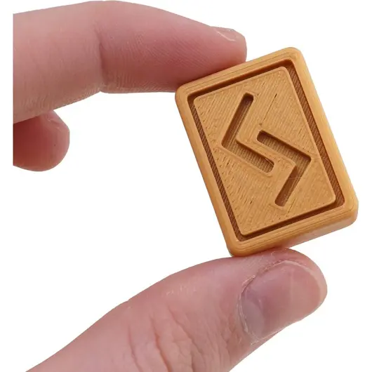 Set 25 rune gravate dreptunghiulare, galben inchis, imagine 2