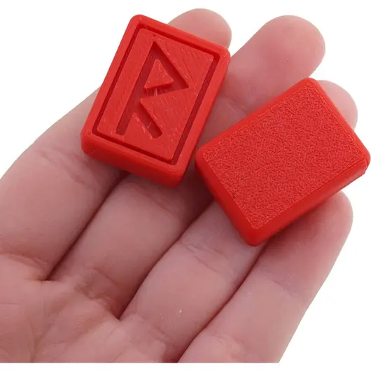 Set 25 rune gravate dreptunghiulare, rosu, imagine 3