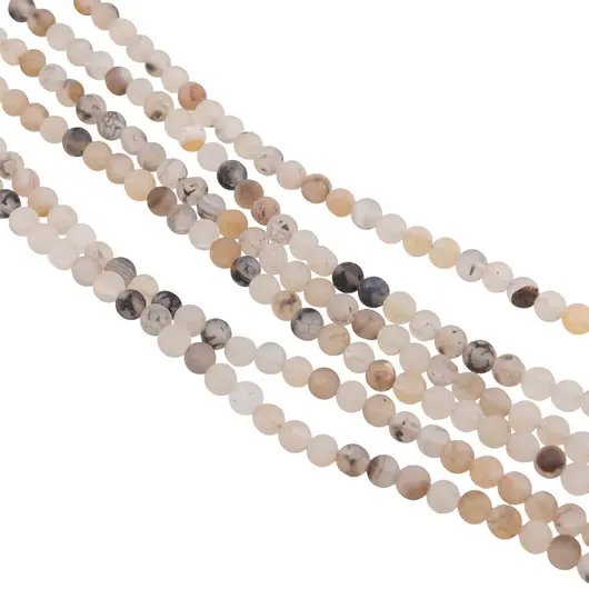 Sirag Agat dragon veins sfere 4mm mate, 36-37cm, imagine 2