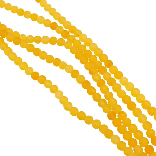 Sirag Agat galben sfere 4mm mate, 37-38mm, imagine 2