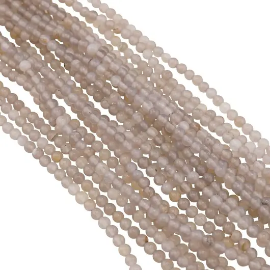 Sirag Agat gri sfere 4mm, 37-38cm, imagine 2