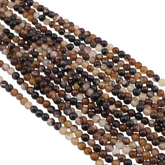 Sirag Agat maro dantelat sfere 4mm, 37-38cm, imagine 2