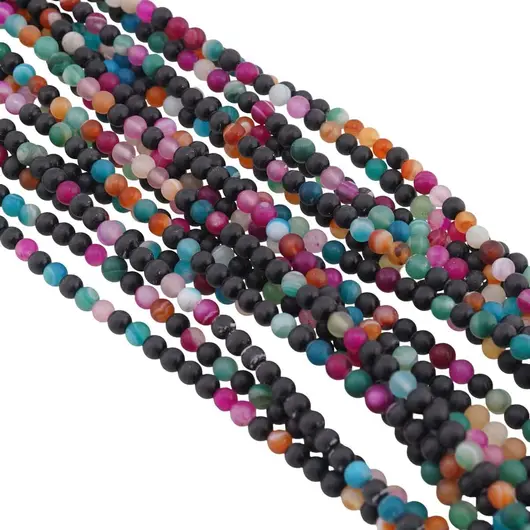 Sirag Agat Multicolor dantelat sfere 4mm mate, 38-39cm, imagine 2