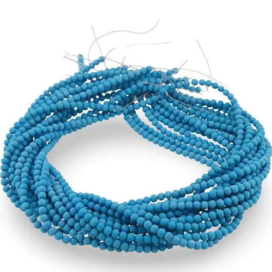 Sirag Turcoaz albastru sfere 4mm mate, 38-39cm