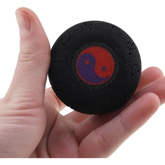 Statueta feng shui Wu Lou negru cu trigramele Bagua si Yin Yang, negru - 7cm, imagine 3