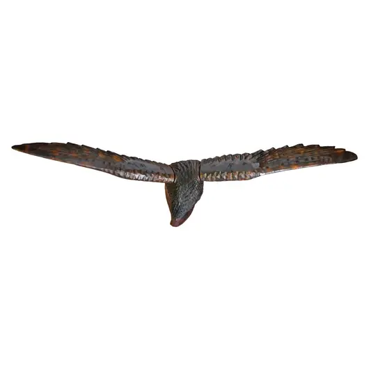 Statueta vintage din lemn, Bufnita cu aripi larg deschise - 80cm, imagine 2