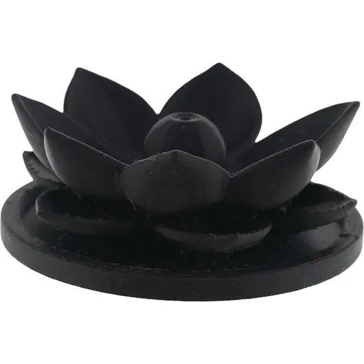 Suport aromaterapie pentru ardere betisoare parfumate, model floare de lotus neagra - 2,5cm