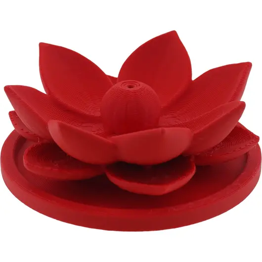 Suport aromaterapie pentru ardere betisoare parfumate, model floare de lotus rosie - 2,5cm