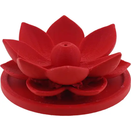 Suport aromaterapie pentru ardere betisoare parfumate, model floare de lotus rosu - 2,5cm