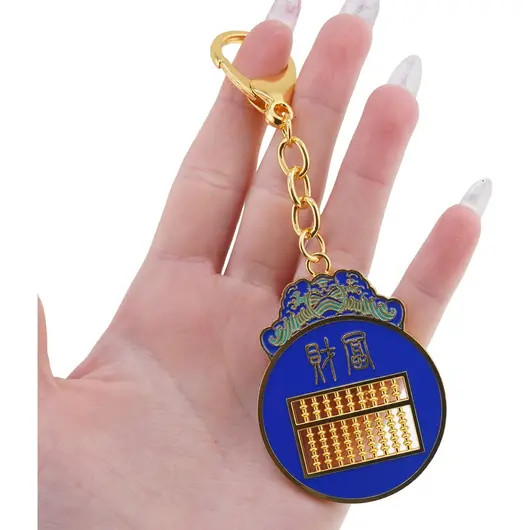 Amuleta breloc feng shui din metal Abac cu 9 tije pentru amplificarea bogatiei, 2026, imagine 3