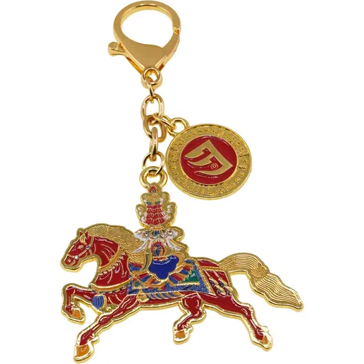 Amuleta breloc feng shui din metal Calul de Vant al Victoriei, 2026