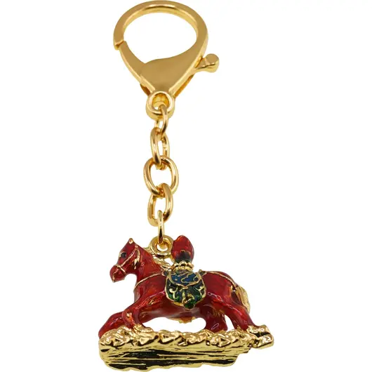 Amuleta breloc feng shui din metal Calul Viteaz pentru succes, 2026