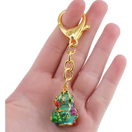 Amuleta breloc feng shui din metal Wu Lou pentru longevitate si sanatate, 2026, imagine 3