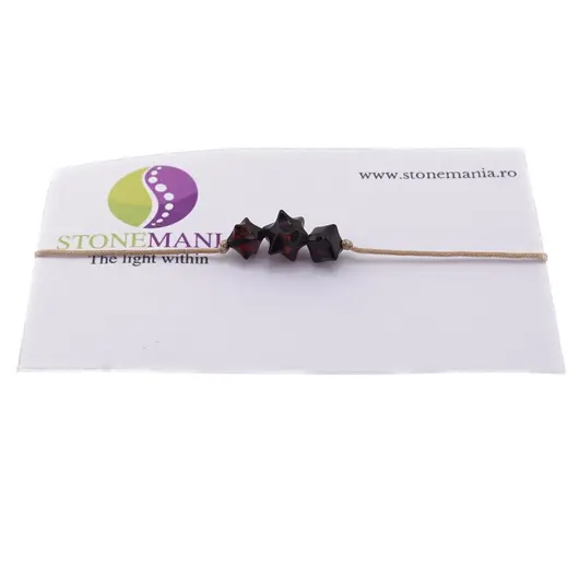 Bratara Therapy Chihlimbar coniac cu trei merkaba 6-8mm