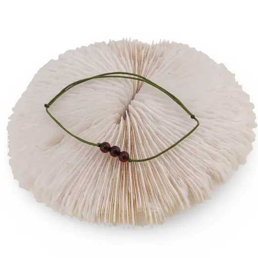 Bratara Therapy Chihlimbar coniac cu trei sfere 5mm, imagine 2