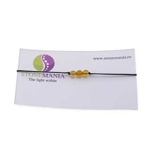 Bratara Therapy Chihlimbar lamaie cu trei sfere 5mm