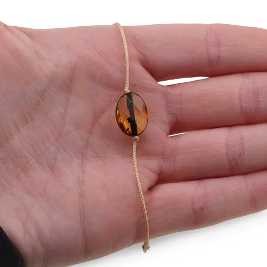 Bratara Therapy Chihlimbar lamaie, oval fatetat 13mm, imagine 3