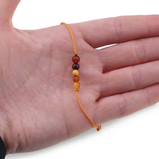 Bratara Therapy Chihlimbar mix cu cinci sfere 4-5mm, imagine 3