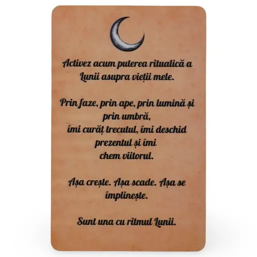 Card amuleta Puterea Ritualica a Lunii asupra vietii, imagine 2