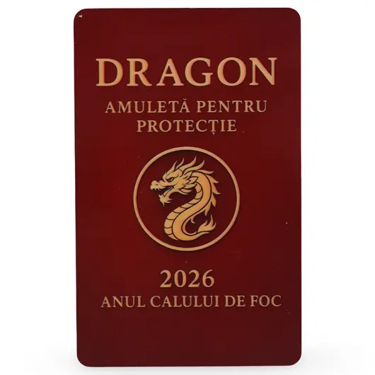 Card Feng Shui zodia Dragon, amuleta pentru protectie in anul Calului de Foc, 2026