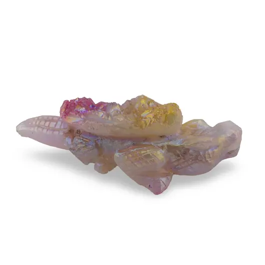 Figurina gravata Aligator din Cuart electroplacat 19cm, imagine 2