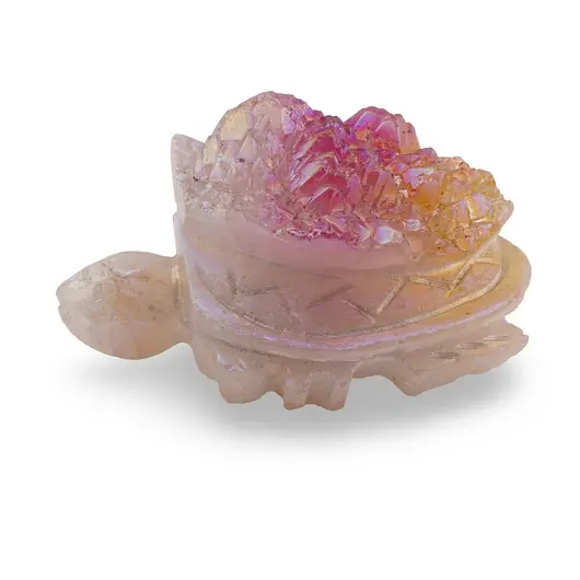 Figurina gravata broasca testoasa din Cuart electroplacat 11cm, imagine 2