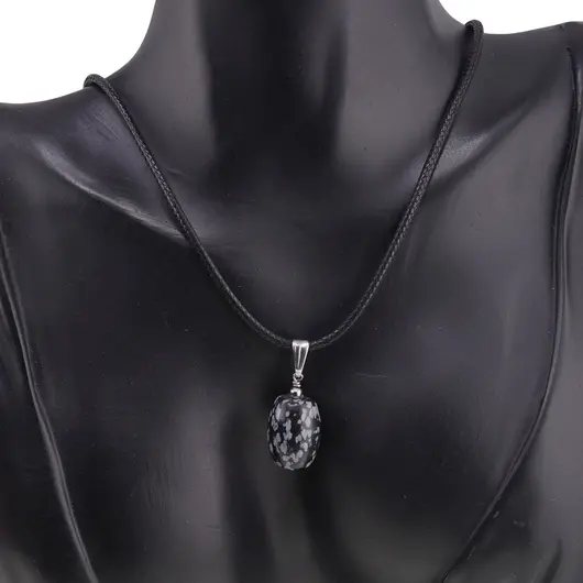 Pandantiv Obsidian fulg de nea 16mm, imagine 2